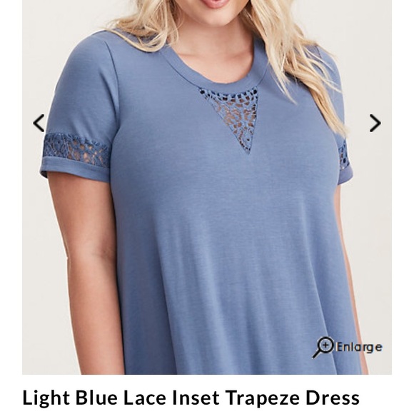 Light Blue Lace Inset Trapeze Dress RTL :$58.90 - Picture 4 of 4